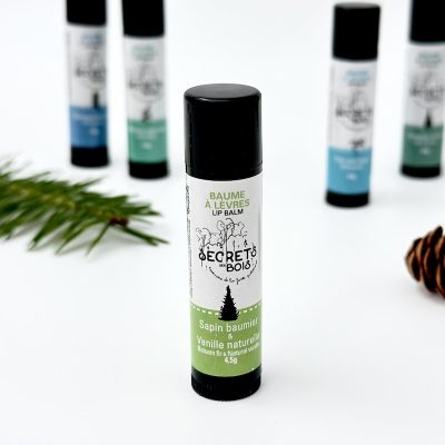 <em>Baume à lèvres</em><br>Sapin baumier et vanille naturelle