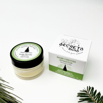 <em>Baume à mains</em><br>Sapin baumier et vanille naturelle